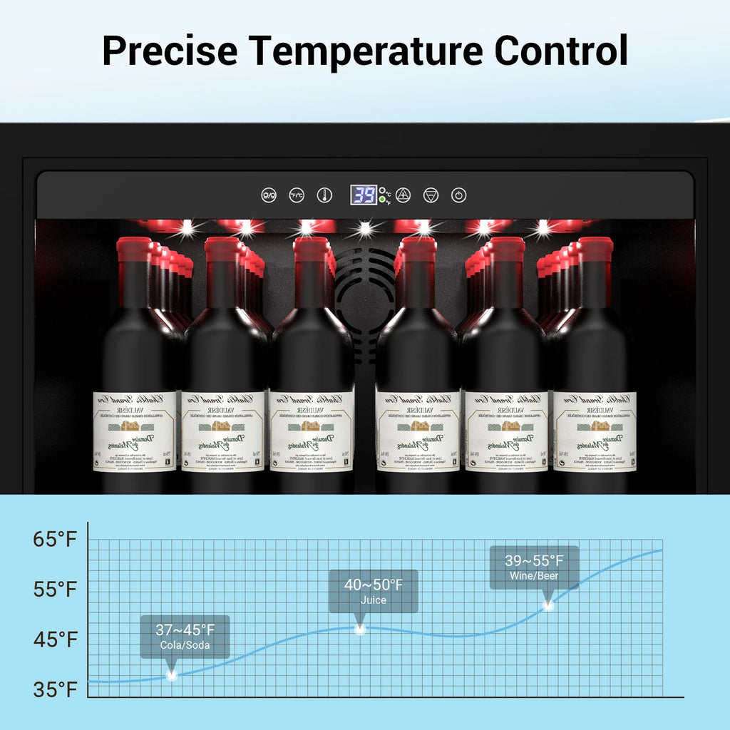 24 Inch under Counter Beverage Refrigerator Outdoor Drawer Fridge Stainless Steel Temperature Control for Home Outdoor Use