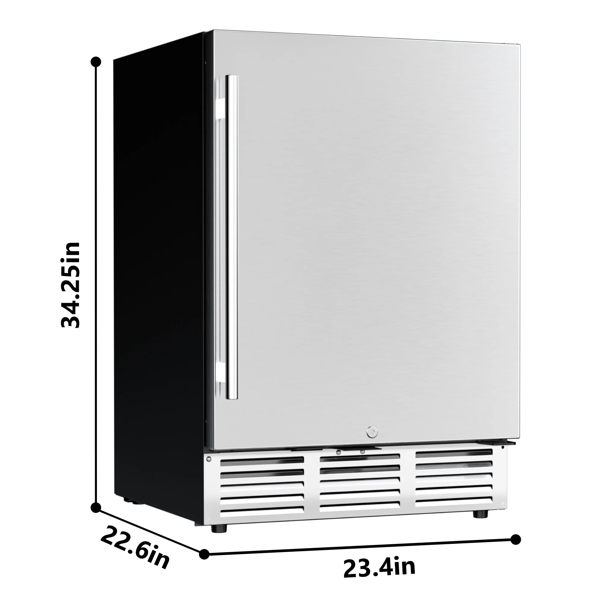 Simzlife 15/22.6-inchs Built-in Beverage Refrigerator,Single-Zone 130/180 Cans，Wine Cabinet, LED Temperature Control,Silver