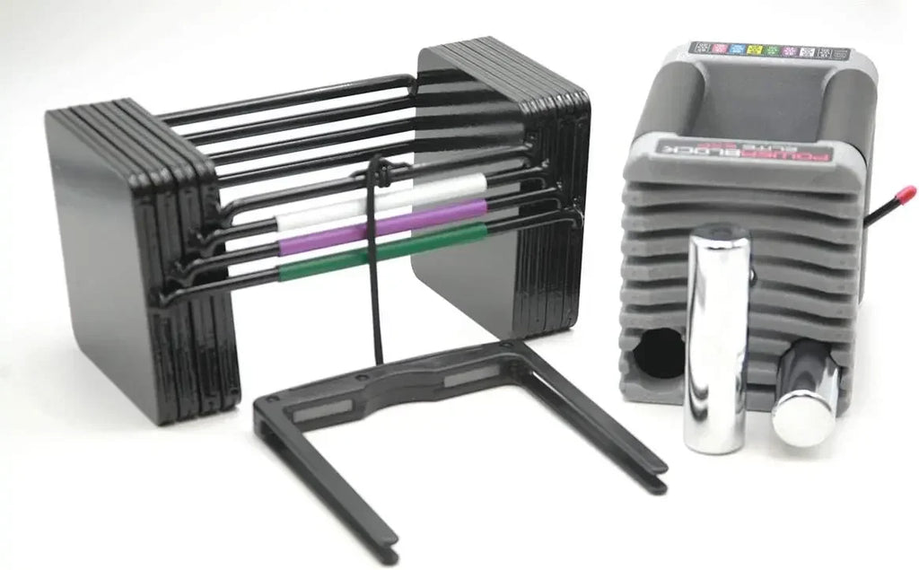 Elite EXP Adjustable Dumbbells, Sold in Pairs, Stage 1, 5-50 lb. Dumbbells, Durable Steel Build,