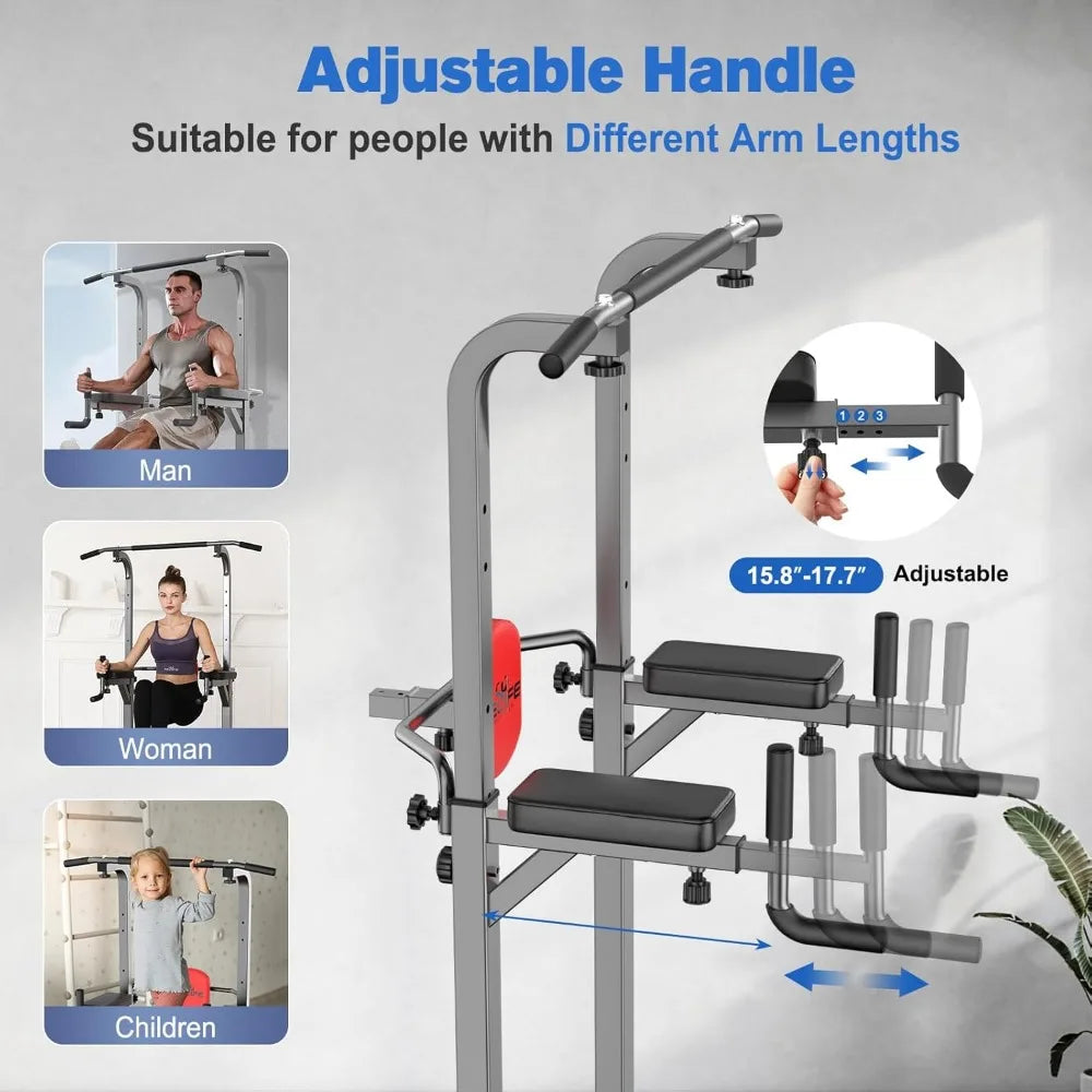 Power Tower Pull Up Bar Station Workout Dip Station for Home Gym Strength Training Fitness Equipment