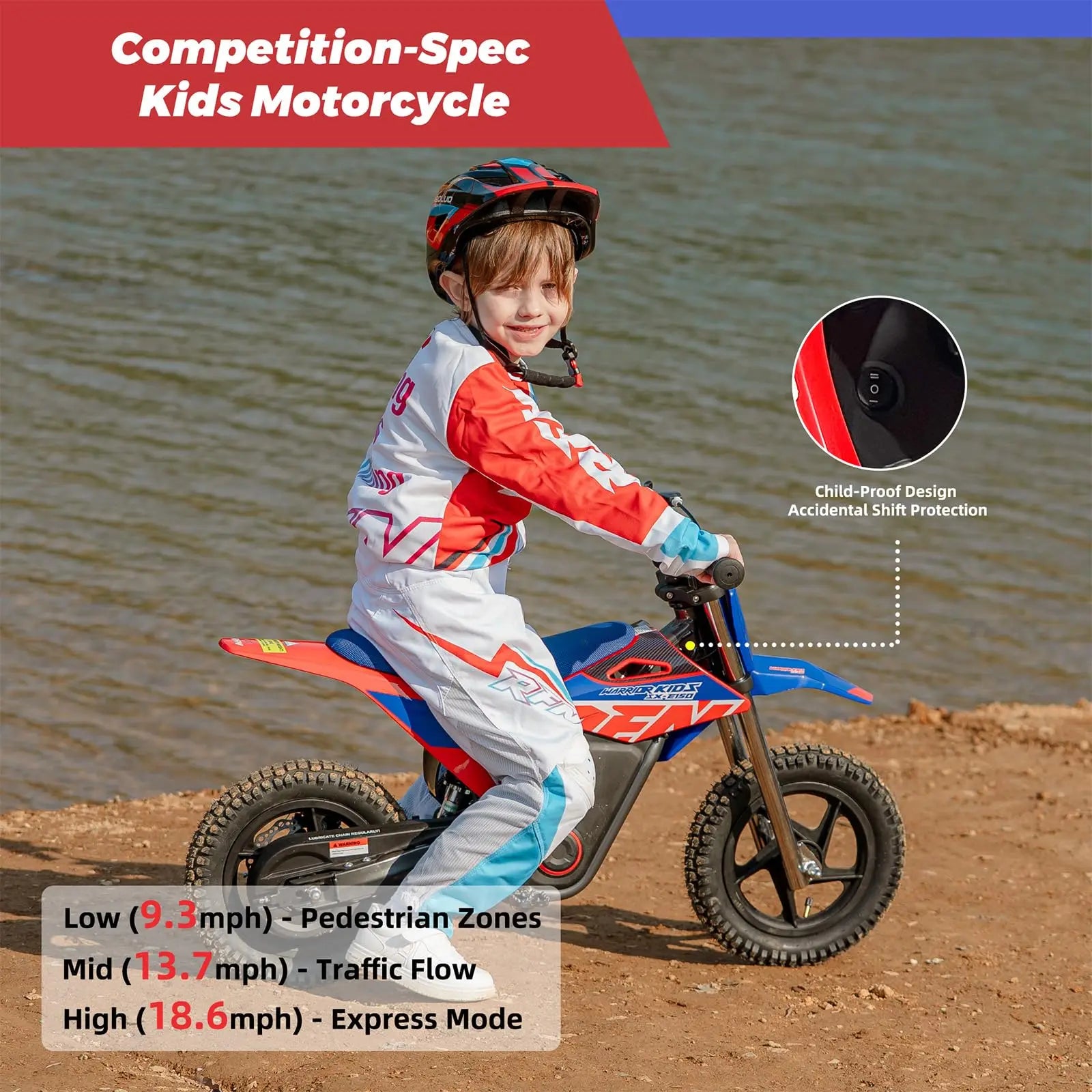 RFN Electric Dirt Bike For Kids-Motorcycle With 700W | 21.7 mph Max Speed, 15.5-Mile Range & 3 Speeds Off-Road Bike for Ages 4-8
