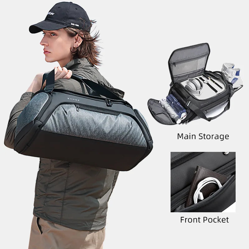 2024 BANGE Gym Bags For Men and Women Waterproof and Moistureproof Dry and Wet Separation Travel suitcases Woman Travel Bag