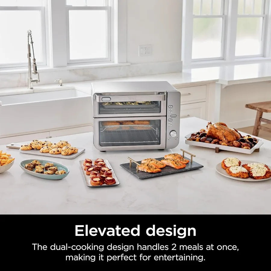 Air Fryer Toaster Oven Double Stack XL Countertop Oven with 12-in-1 Functions Designed for Large Meals Including 4.5lb Chicken