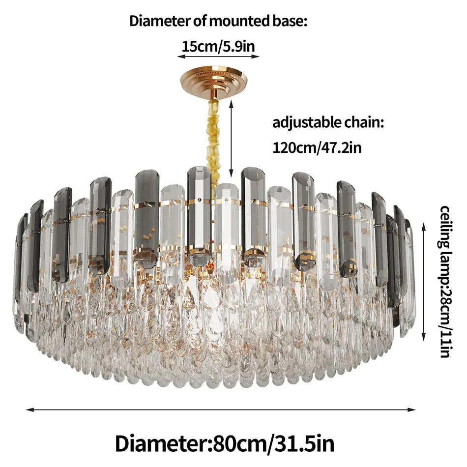 Luxury Crystal Chandelier Light Super Bright Pendant Ceiling Light for Home Hotel Funiture