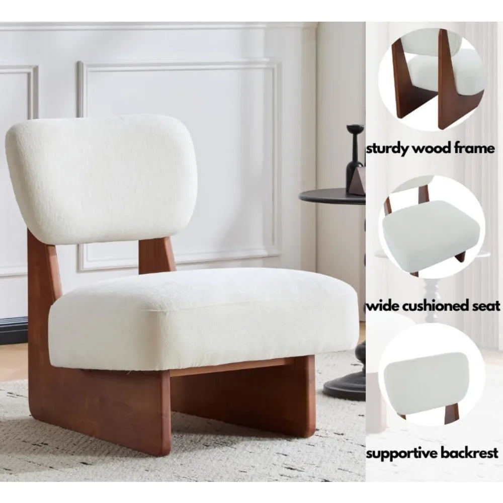 Christopher Knight Home Mores Low Profile Accent Chairs - Pair of Modern Fabric Armless Lounge Chairs for Comfortable Reading in