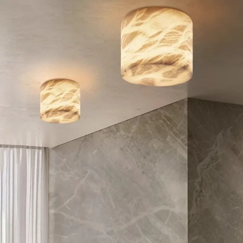 2025 Modern Home Decoration Small Marble Ceiling Lamp Led 2024 New Design Spanish Marble Lustres for Bedroom Hallway