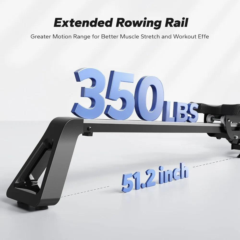 Home Fitness Rowing Machine: Electromagnetic Resistance with Adjustable Cushioned Seat and 16-Level Tension Control