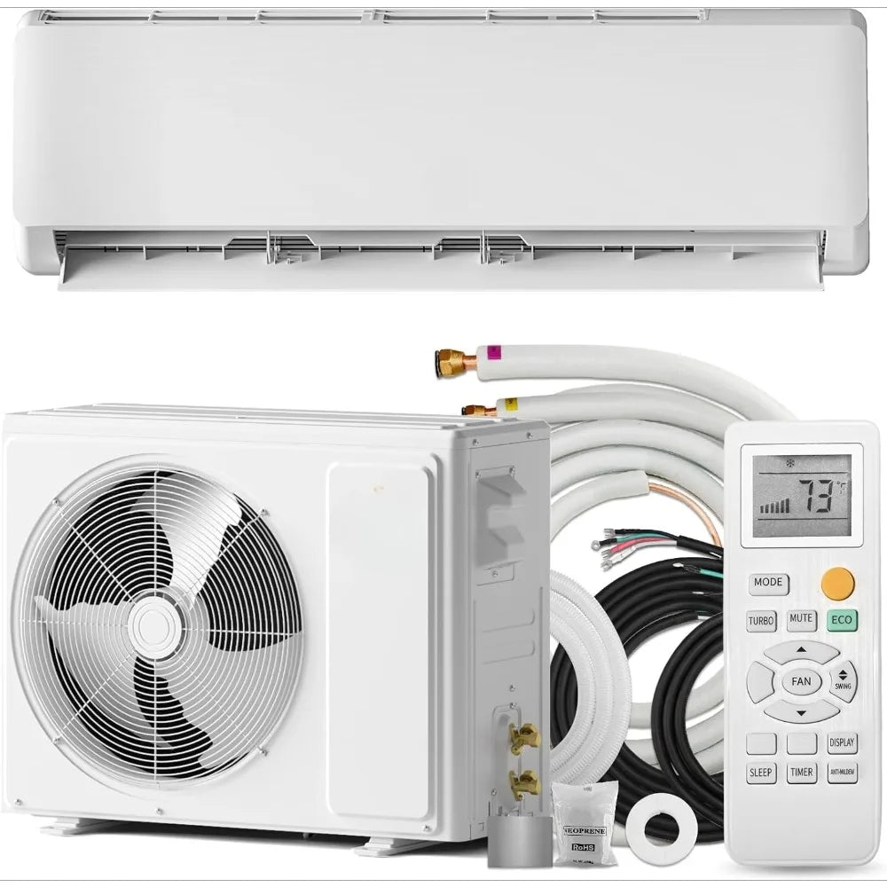 Mini Split Air Conditioner System - Ductless Inverter Heating And Cooling Energy Efficient AC Split Units for Home Or Office