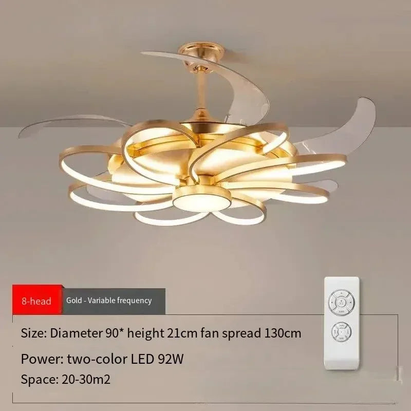Nordic Bedroom Decor Led Lights for Room Ceiling Fan Light Lamp Restaurant Dining Room Ceiling Fans with Lights Remote Control