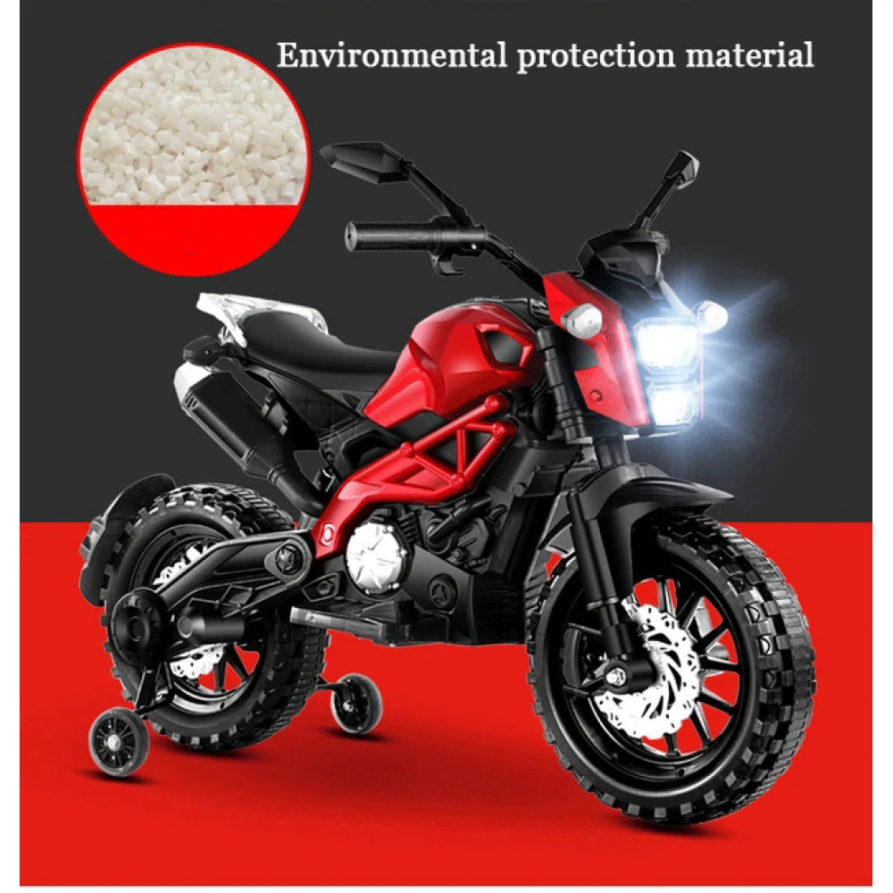 12V Electric Dirt Bike for Kids 3-6 Years Ride-On Motorcycle Hand Throttle & Foot Brake Off-Road Battery Powered Toy Gift