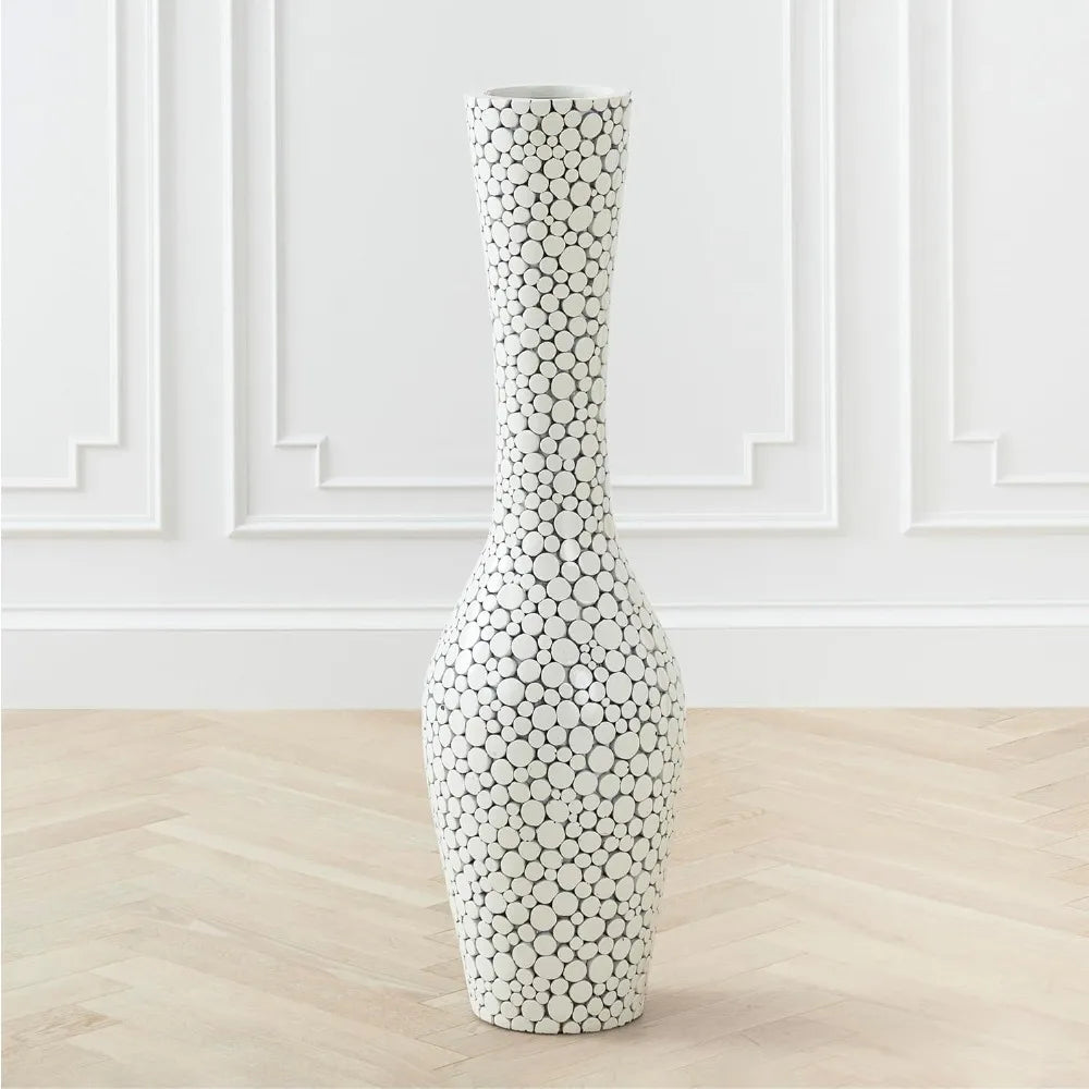 Z GALLERIE 45 Inch Tall Vase on Floor, White Wood Vase for Home Decor, Oslo Vases for Decor Living Room, Bedroom, Office, White