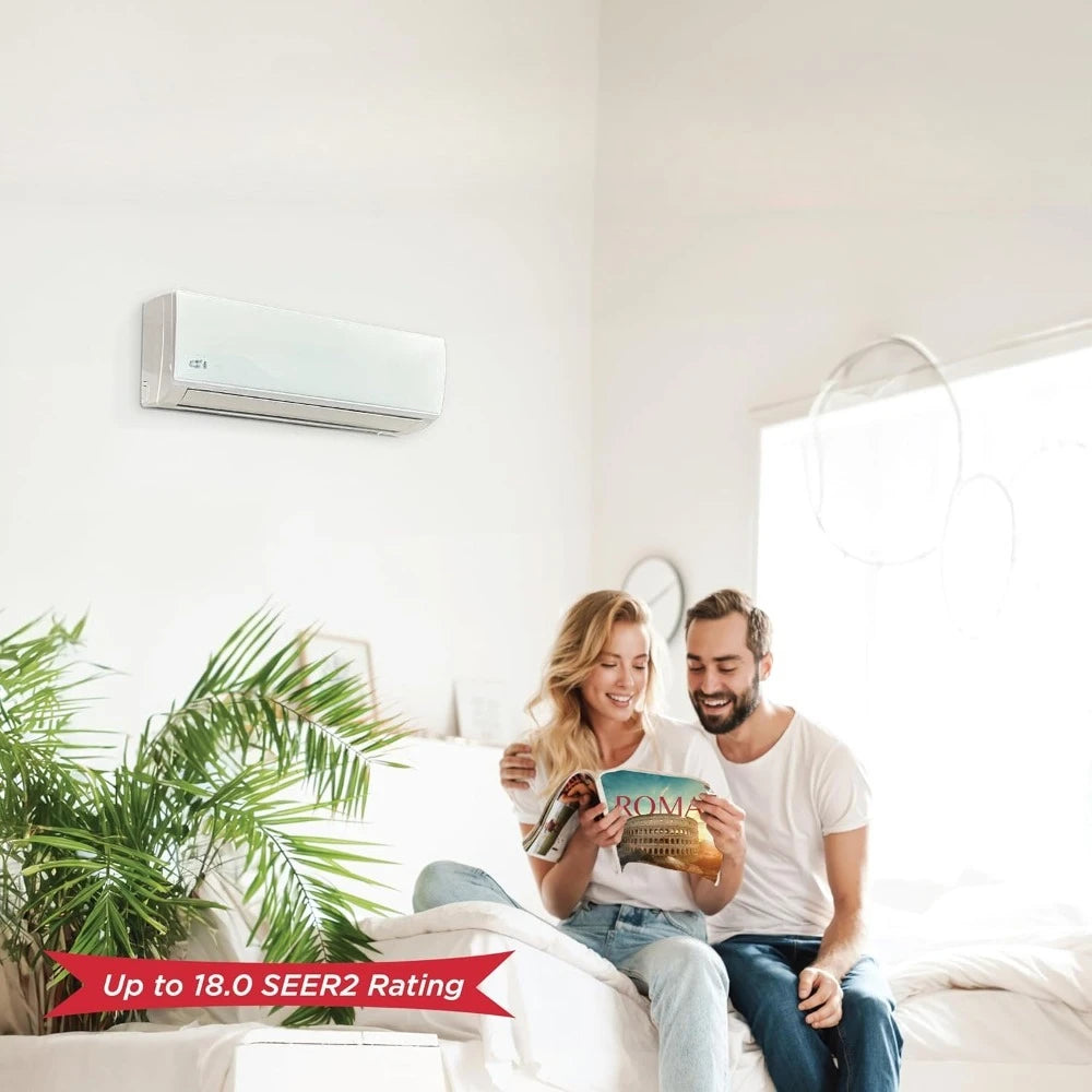 12,000 BTU 115V Ductless Mini Split Air Conditioner & Heat Pump – 17 SEER2 Inverter AC System – Pre-Charged – 13FT Installation