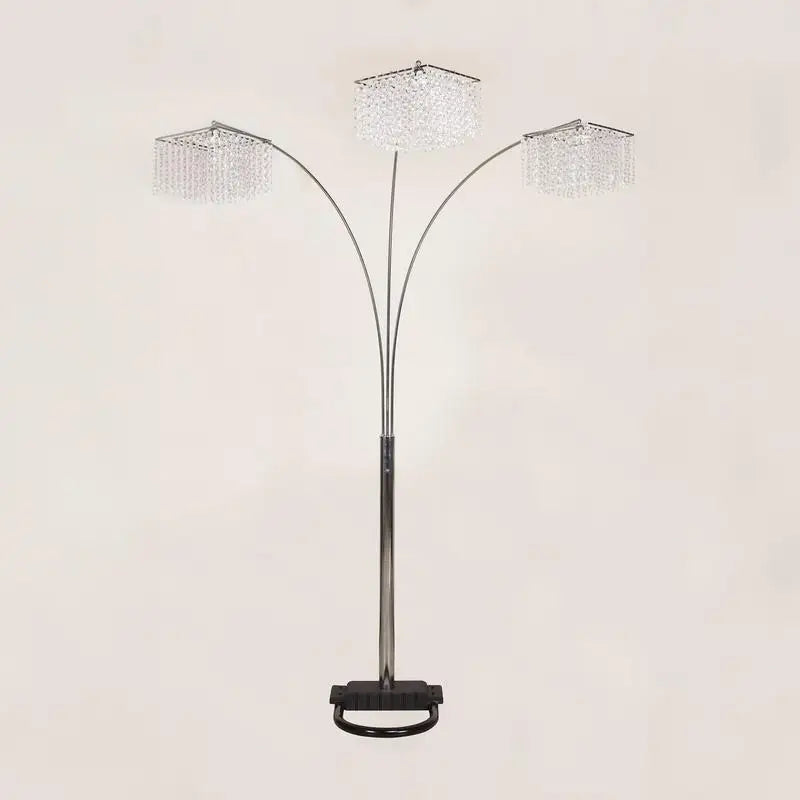 Modern Design Luxury Multi-Head Arc Floor Lamp with Crystal Accents for Living Room Decor