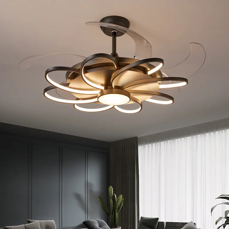 Nordic Bedroom Decor Led Lights for Room Ceiling Fan Light Lamp Restaurant Dining Room Ceiling Fans with Lights Remote Control