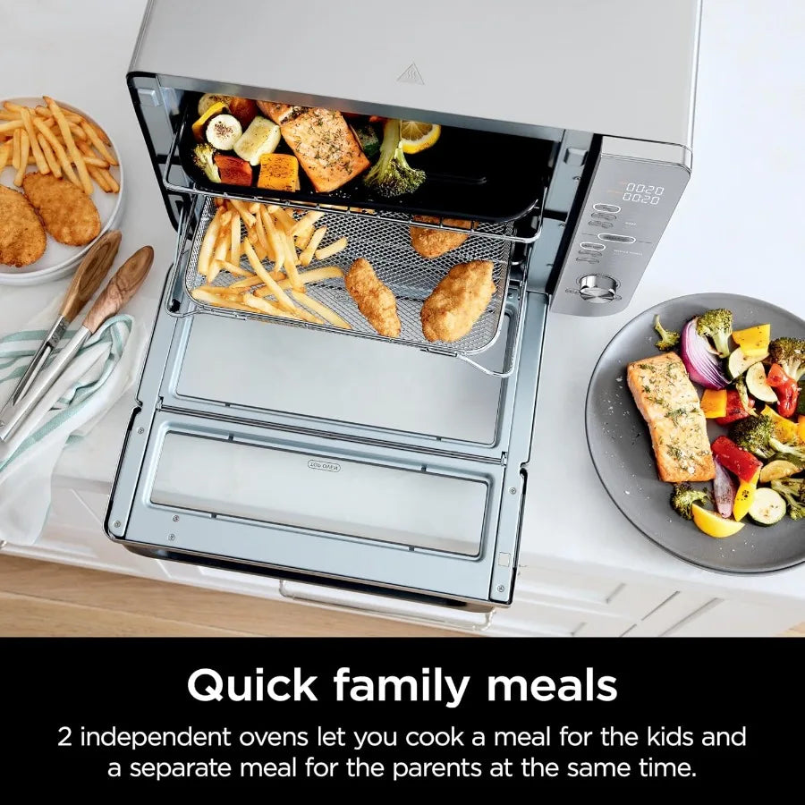 Air Fryer Toaster Oven Double Stack XL Countertop Oven with 12-in-1 Functions Designed for Large Meals Including 4.5lb Chicken
