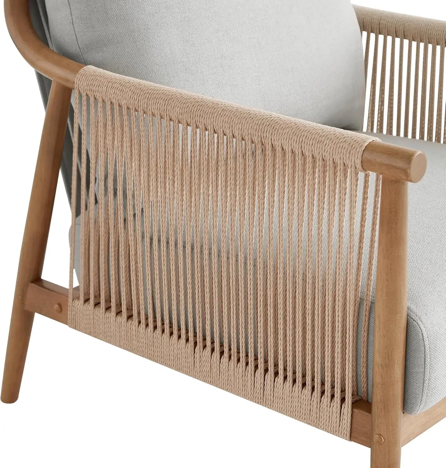Braid Armchair Set of 2, Modern Accent Chair for Living Room, Light Grey