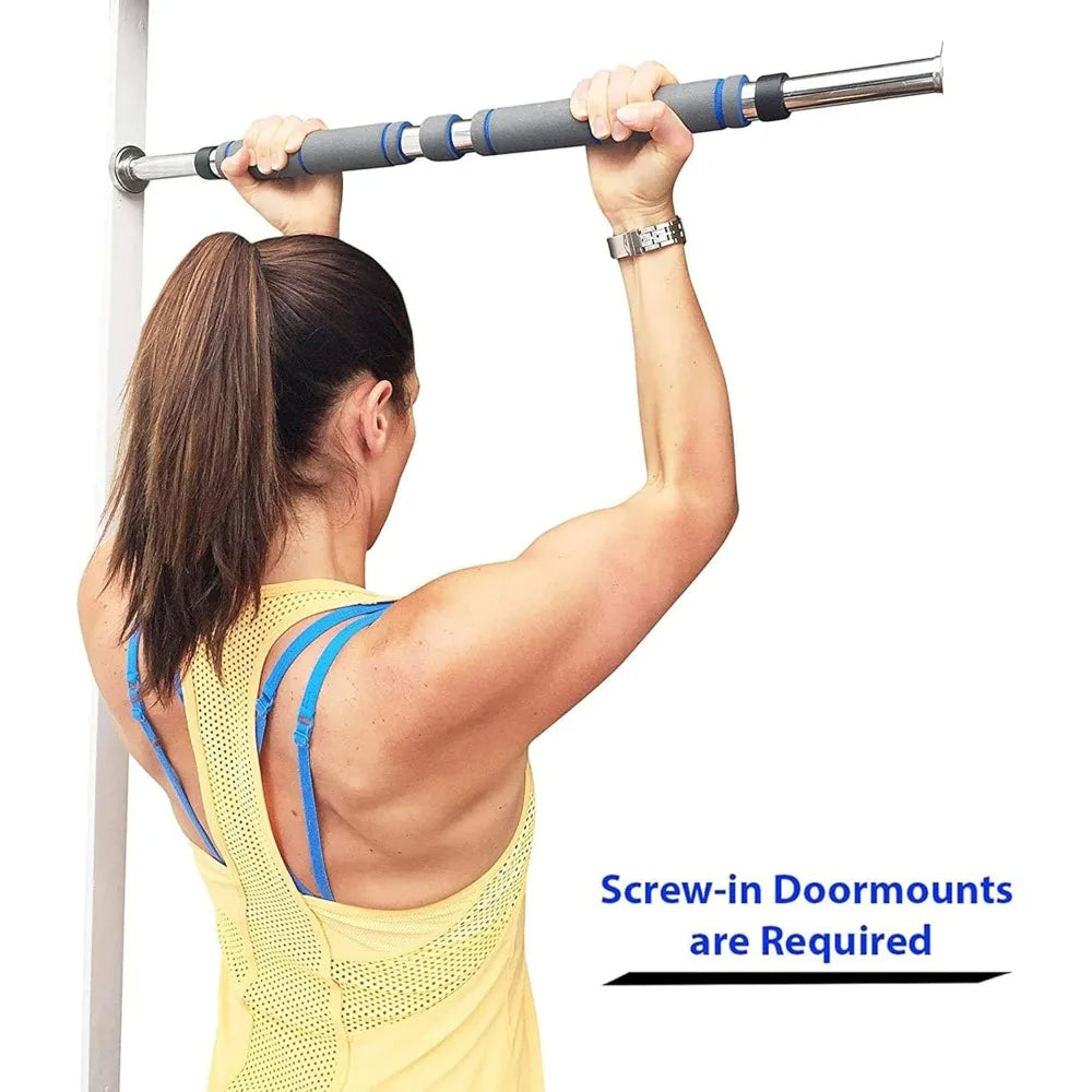 Adjustable Doorway Pull Up Bar 27-39 Inch - Heavy Duty Chin Up Bar with Secure Mounts for Home Gym Workout