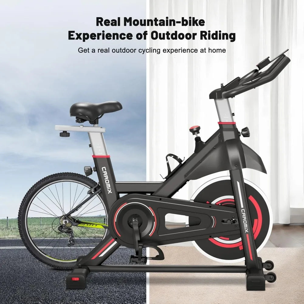 Sports Bike Indoor stationary bike with comfortable seat, pulse monitor and Ipad stand for home aerobics gym