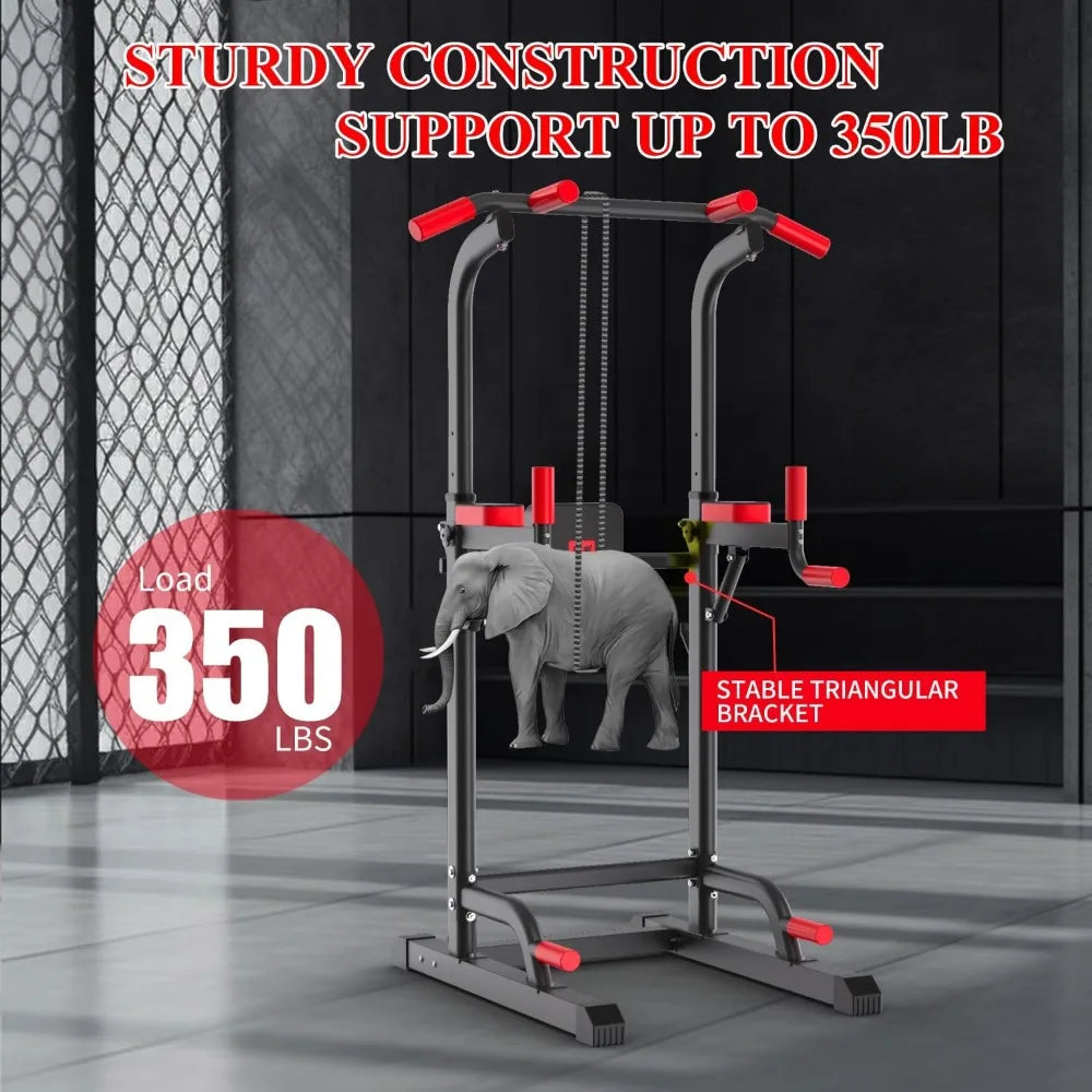 Power Tower Dip Station,Multi-Function Assistive Trainer Pull Up for Home Gym Muscle Building and Beginner Exercises,Load 450LBS