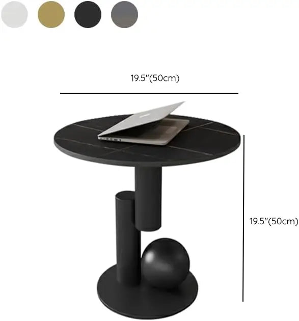 Modern Stone Coffee Table with Abstract Metal Base Living Room Table Center Table for Home Furniture