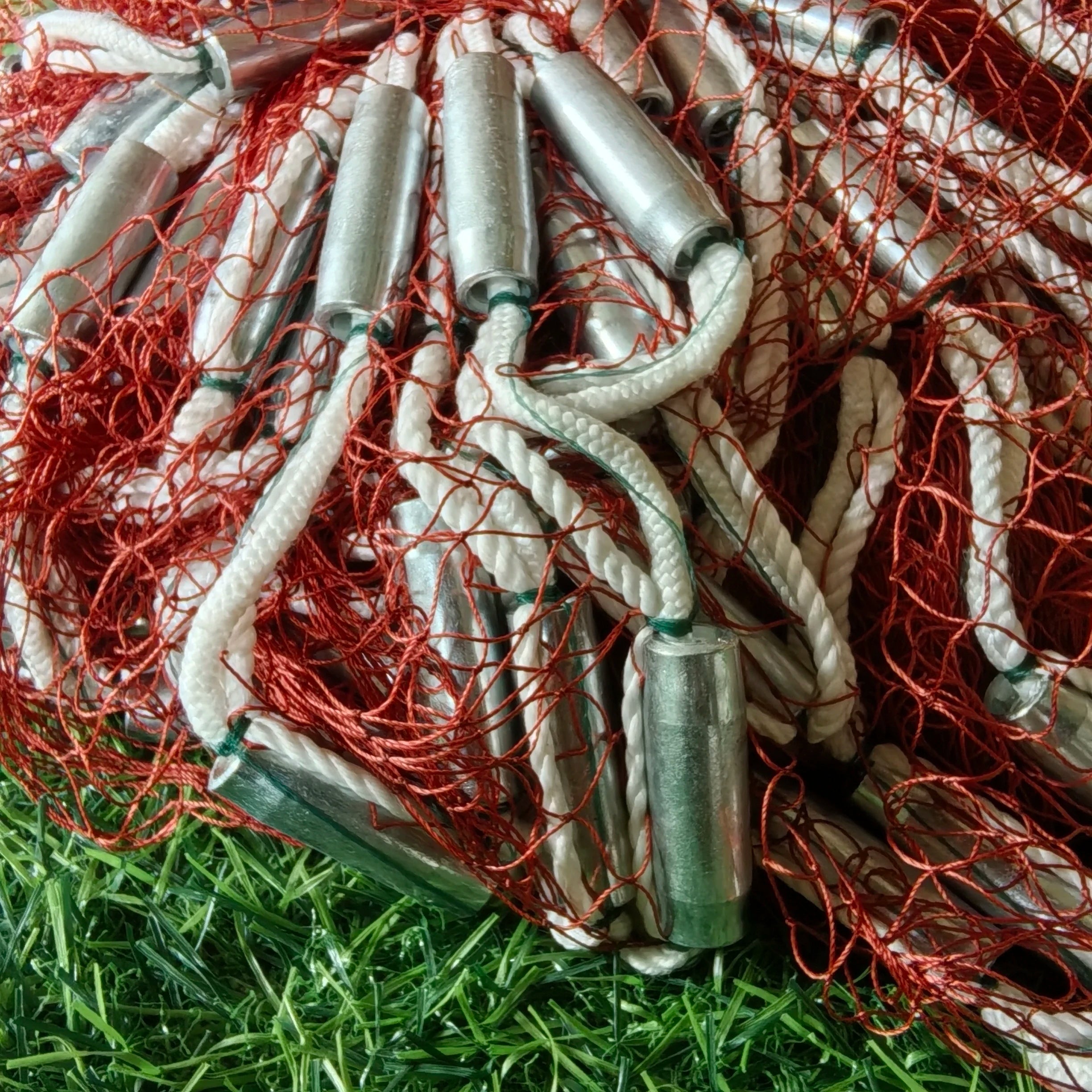 Nylon Multi Strong Horse Line Handmade Custom Galvanized Hollow Lead Drop Bottom Fishing Net Cast Landing Net