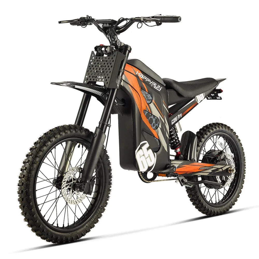 HAPPYRUN Tank Orange G300 Pro Electric Dirt Bike 3000W Motor 72V 30Ah Battery