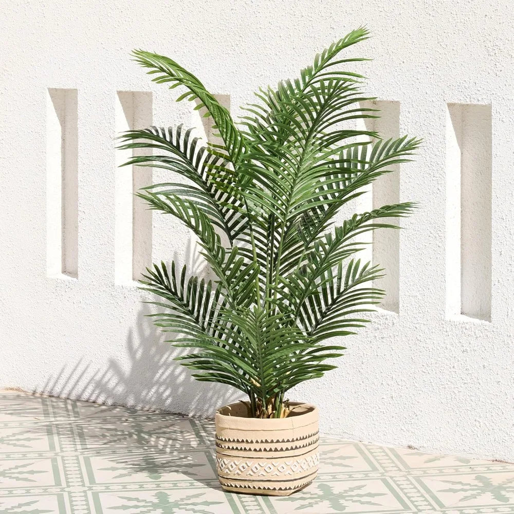 4FT Artificial Palm Tree UV Resistant Fake Plant Large Potted Tropical Indoor Outdoor Decor 2 Pack