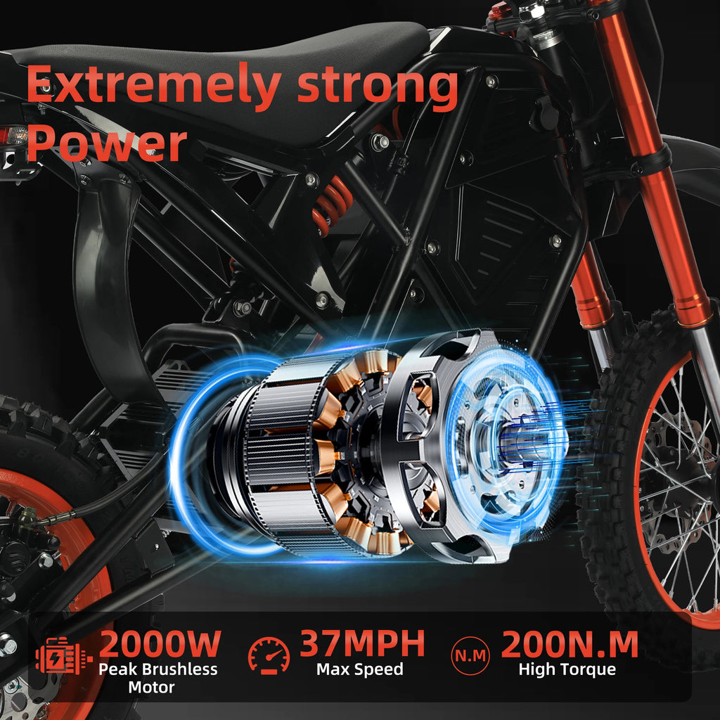 Tuttio MS2 Electric Bicycle 2000W motorcycle  14"/12" Fat Tire 48V 21AH Battery Ebike for Teens Adults