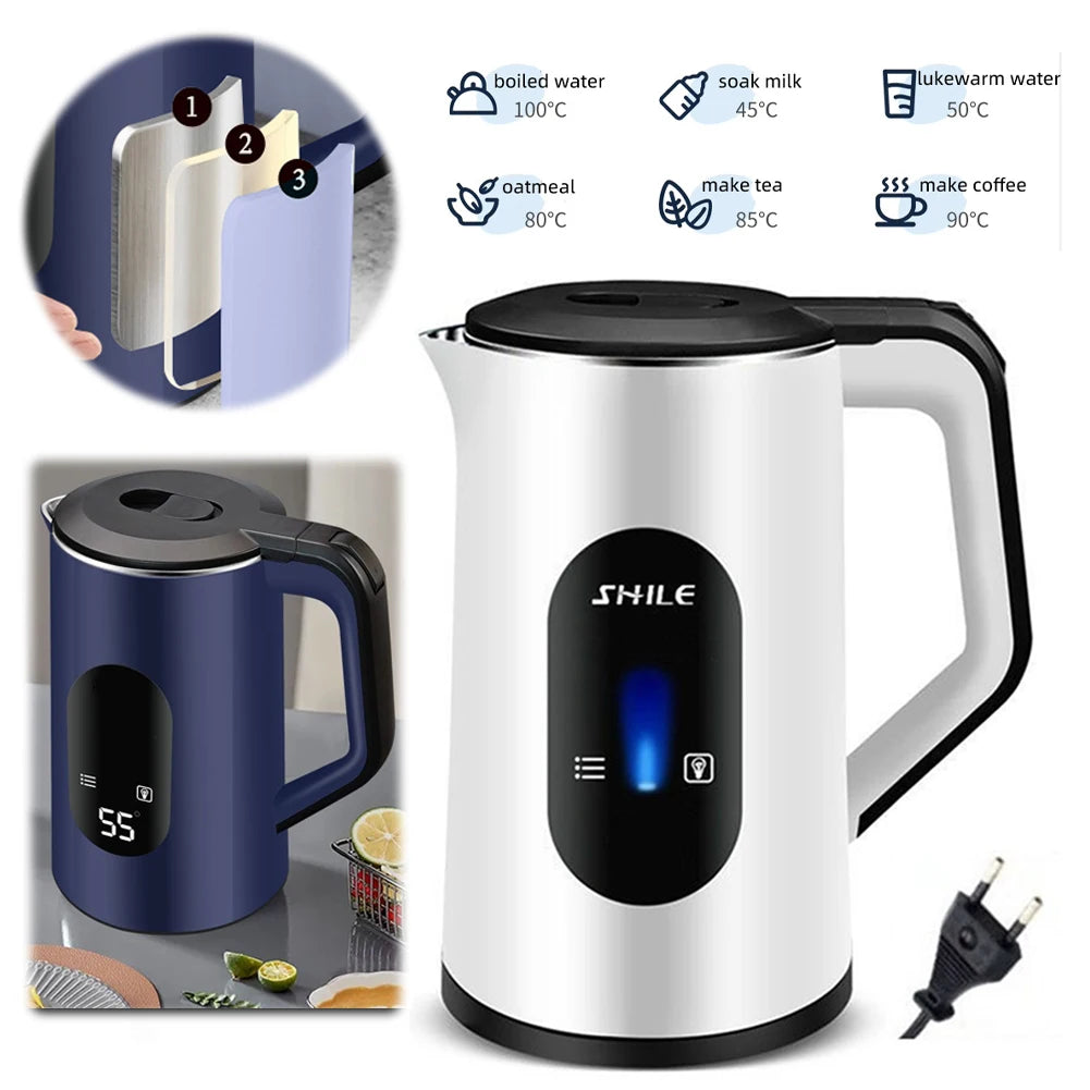 3L Stainless Steel Electric Hot Water Boiler Auto-Shutoff Thermal Water Kettle 1500W Fast Boil Boil Water Pot Home Kitchen Tool
