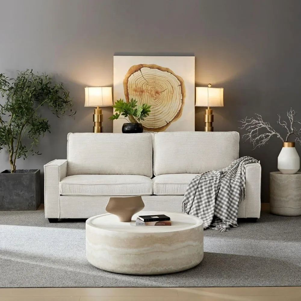 Round Coffee Table for Living Room Modern Faux Marble Center Circle Tables Side Tables Accent Table