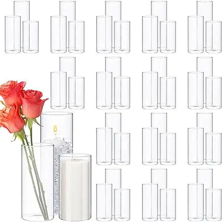 48 pcs glass cylinder vases clear flowers vase decorative 6,8,10 inch floating candles holders table centerpieces for wedding pa