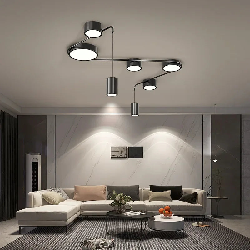 Modern Minimalist LED Ceiling Light Iron Nordic Creative Restaurant Pendant Light Room Bedroom Black Style Lamps for Living Room