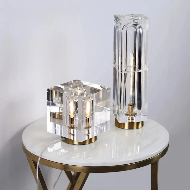 Nordic Luxury Crystal Desk Lights Modern Living Dining Room Art Lighting Bedroom Bedside Reading Copper Table Fixtures