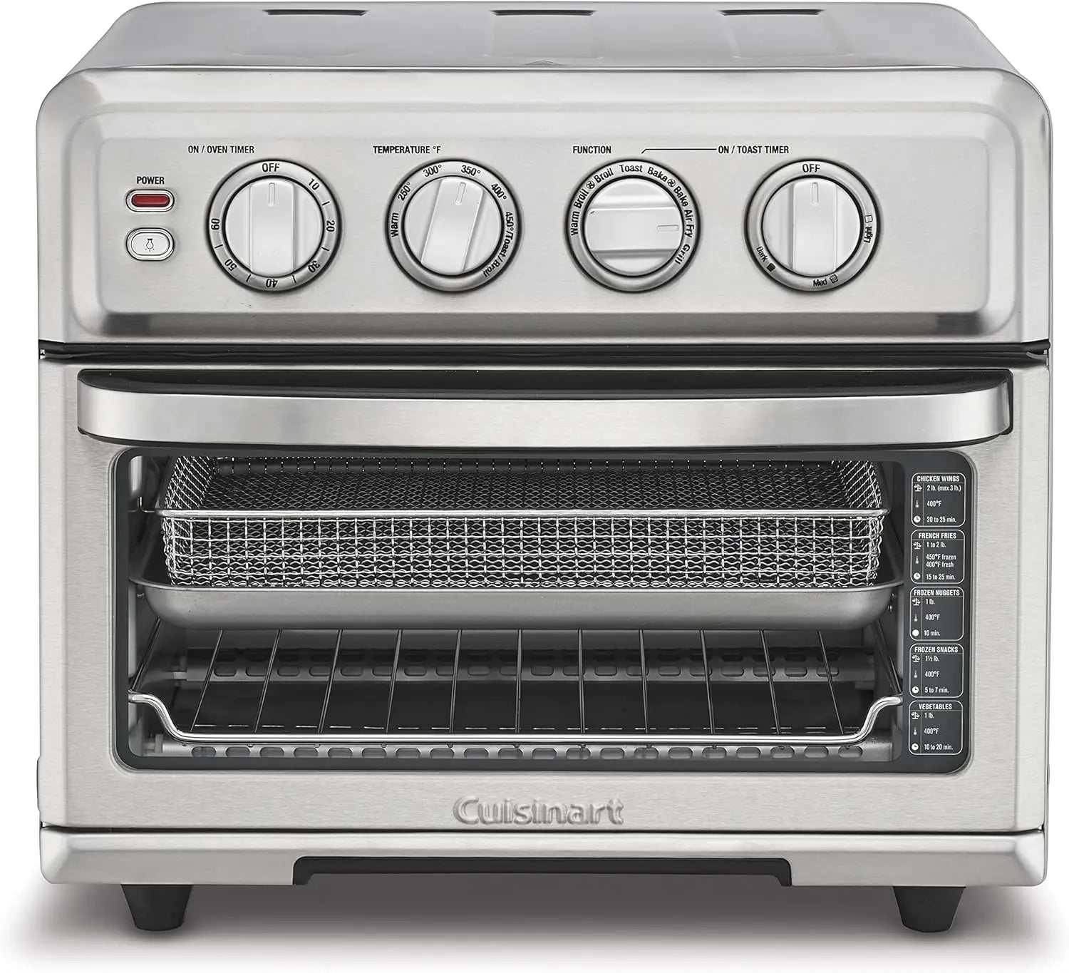 Air Fryer & Convection Toaster Oven, 8-in-1 Stainless Steel, White, with Fruit & Ice Cream Maker Attachment