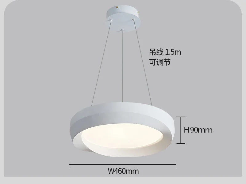 Wabi-sabi Wood Color LED Chandelier Nordic Design Bar Lamp Full Spectrum Eye Protection Dining Room Bedroom Pendant Light