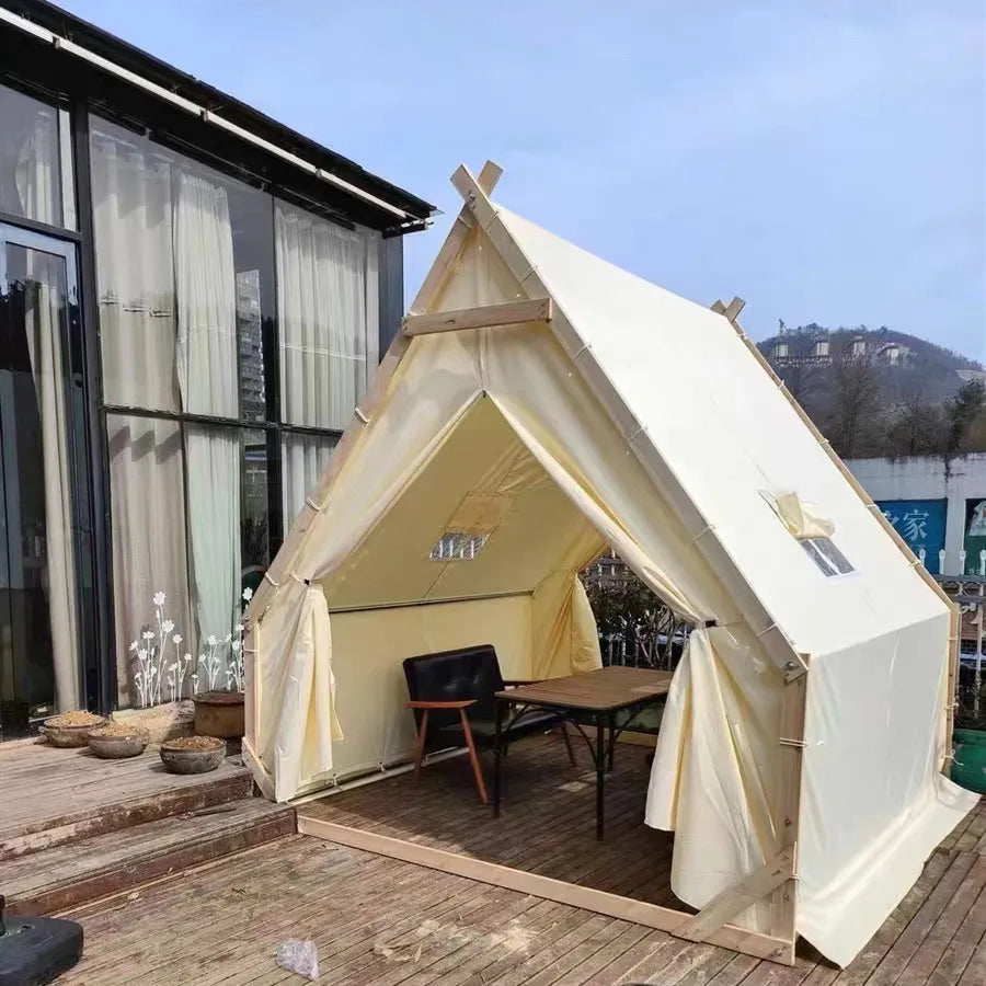 Customized 900D Oxford Cloth Triangle Tent Pentagonal Cabin Outdoor Camping BBQ Homestay Scenic Area Catering Event Tent