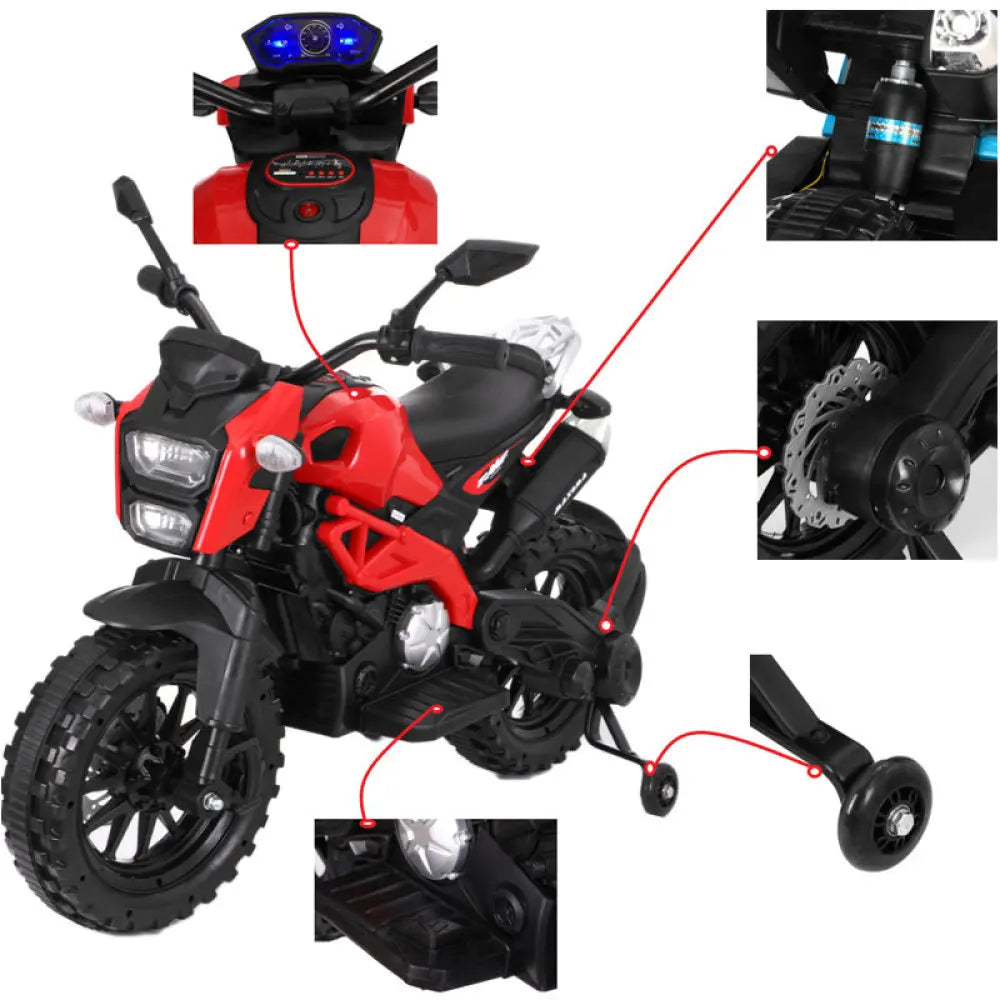12V Electric Dirt Bike for Kids 3-6 Years Ride-On Motorcycle Hand Throttle & Foot Brake Off-Road Battery Powered Toy Gift