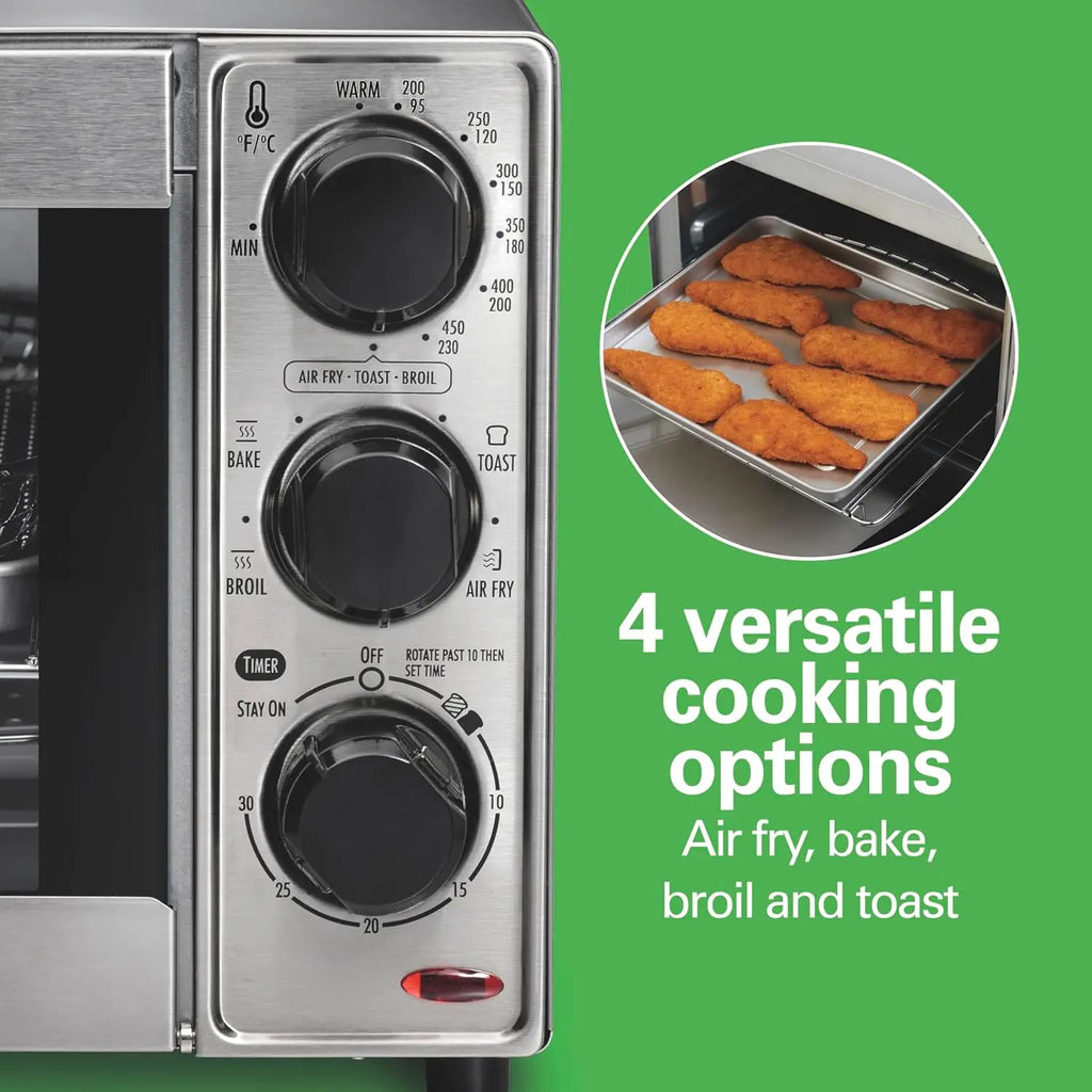 Sure-Crisp Toaster Oven Air Fryer Combo, 9' Pizza Fit, 4-Slice, FlexBrew Trio Coffee Maker, K-Cup & Grounds