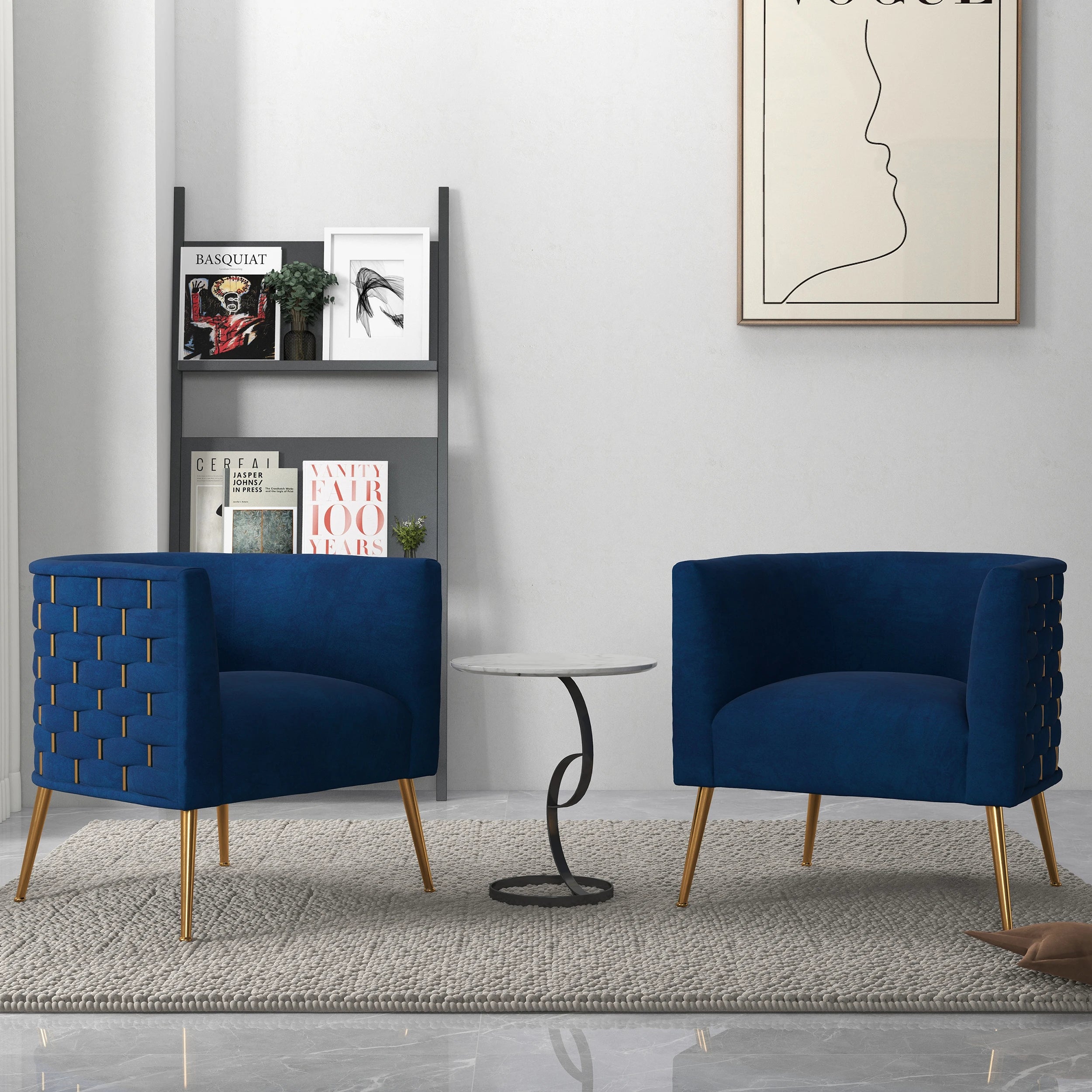 SEYNAR Mid-Century Modern Velvet Round Accent Chair for Living Room set of 2, Beige Upholstered Barrel Chair or Sofa for Parlour