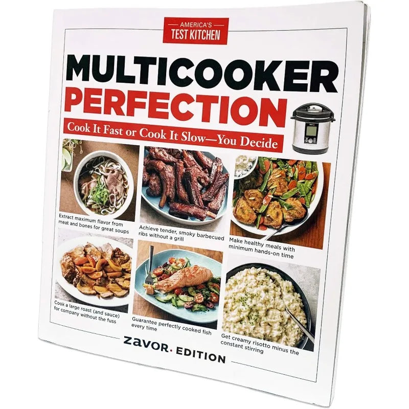Zavor LUX 8 Quart Multi-cooker with America's Test Kitchen Multicooker Perfection Cookbook, Stainless Steel, Serves 6 people
