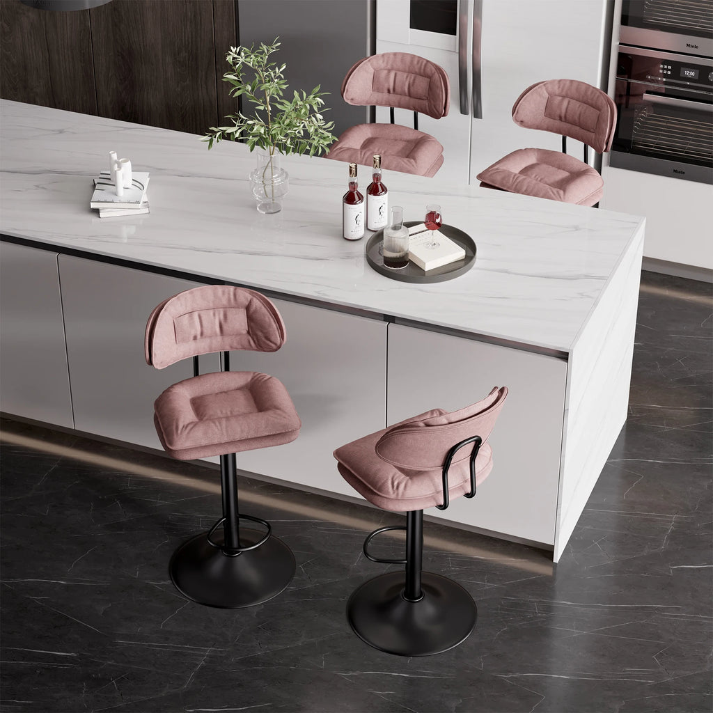 2Pcs Rotating Dining Chair Modern Bar Stools Bar Chairs Simple Backrest Bedroom Dining Room Highchairs Nordic Luxury Dinner Furniture