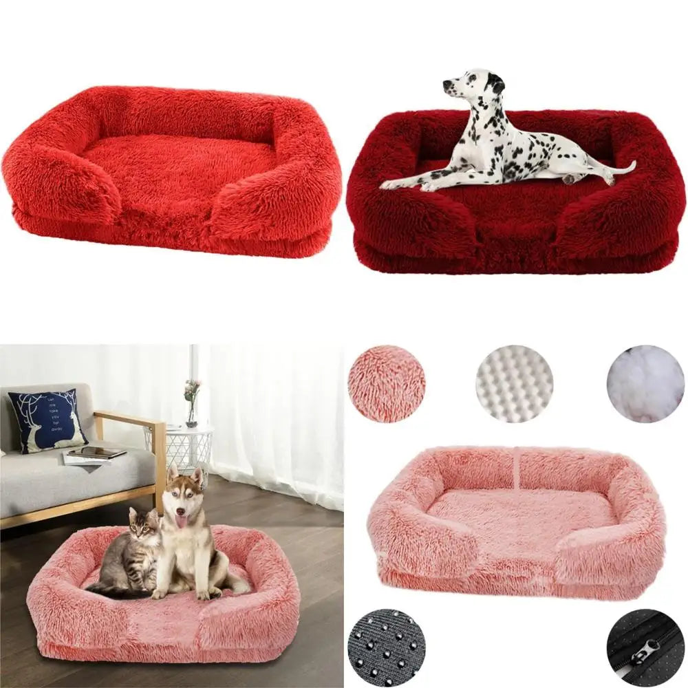 Autumn Winter Warm Removable Cover Dog Sofa Bed Cat Pad Large Size Pet Bed for Comfortable Rest