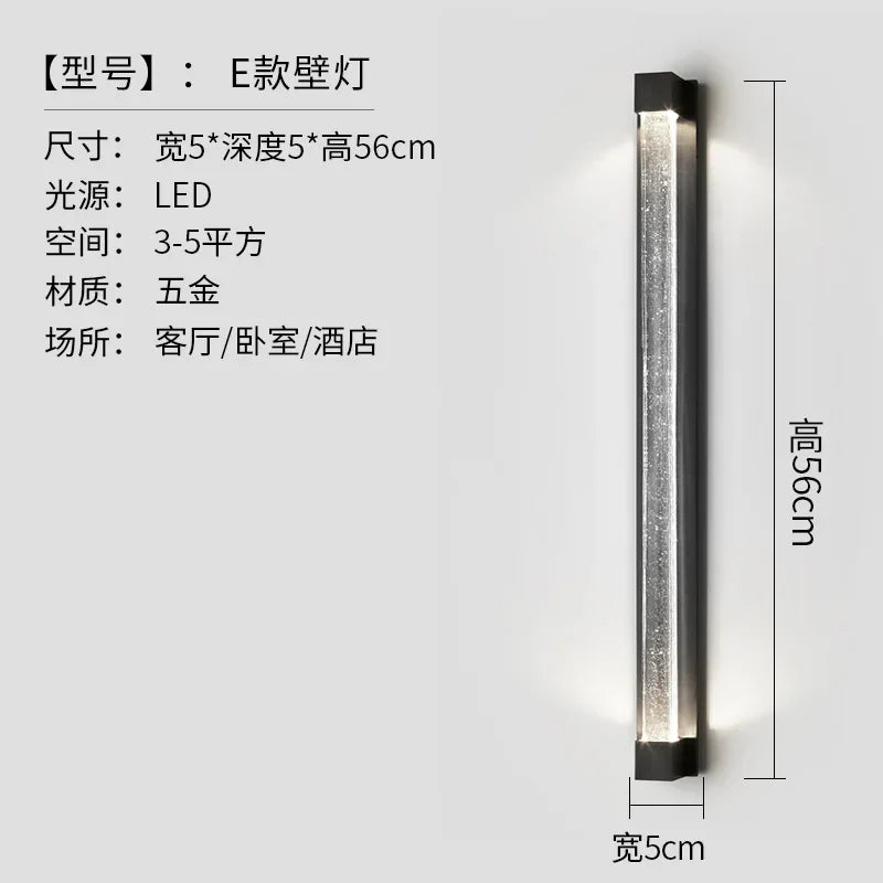 Light Luxury Crystal Wall Lamp Creative Simple Living Room Background Wall Lamp Simple Design Bedroom Bedside Wall Light