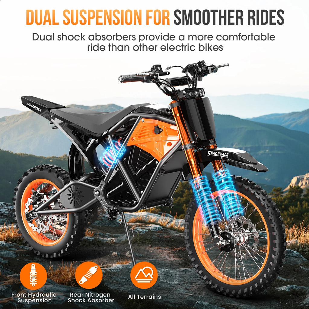 14"/12" Fat Tire Electric Dirt Bike for Teens Adults,48V Mountain Electric Off-Road Electric Motorcycle ,3000W Mid-Drive Motor