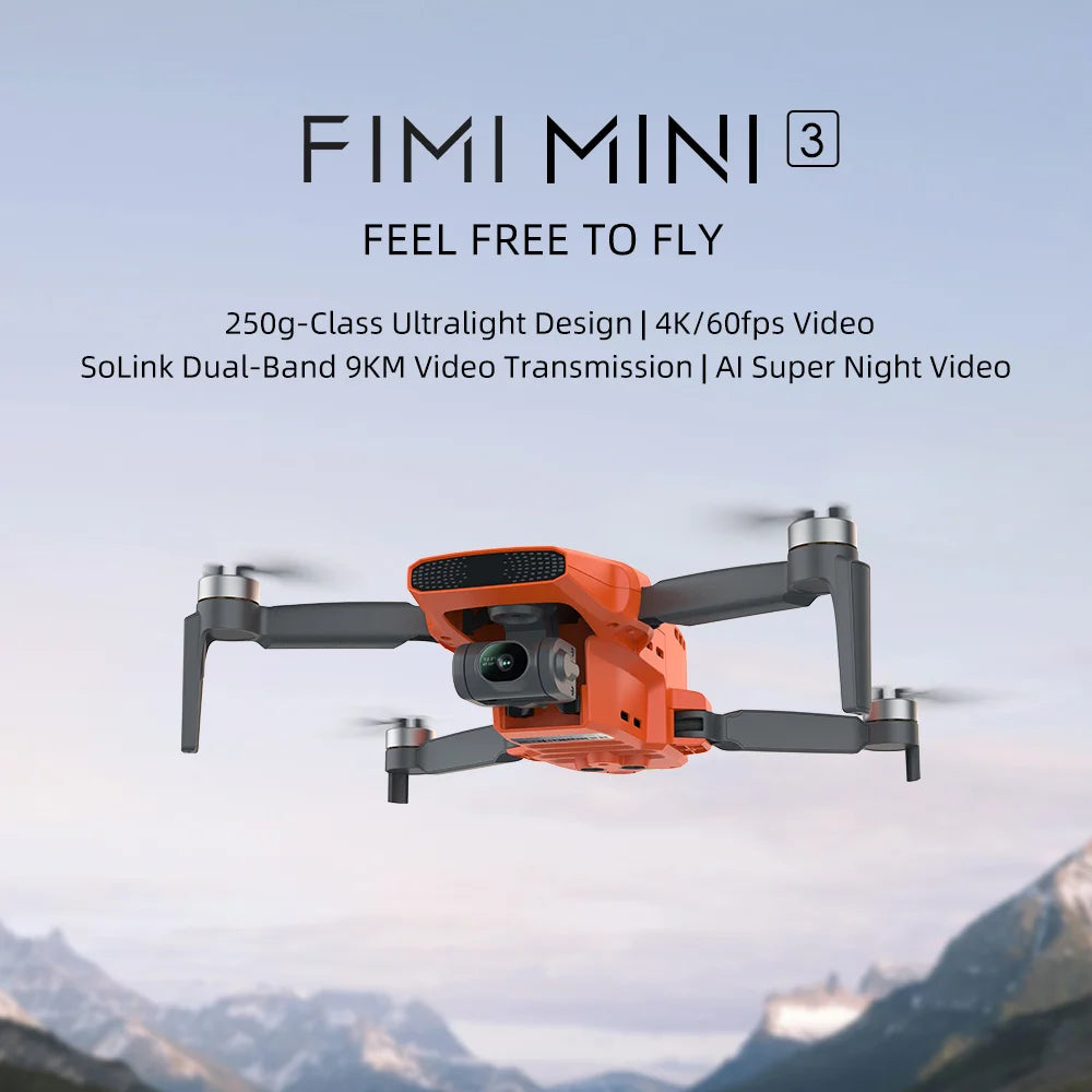 FIMI MINI3 GPS Drone With Camera 3-Axis Gimbal Professional RC Duaddcopter FPV 9KM Remote Flight 4K 60FPS 249g Mini Drone C0