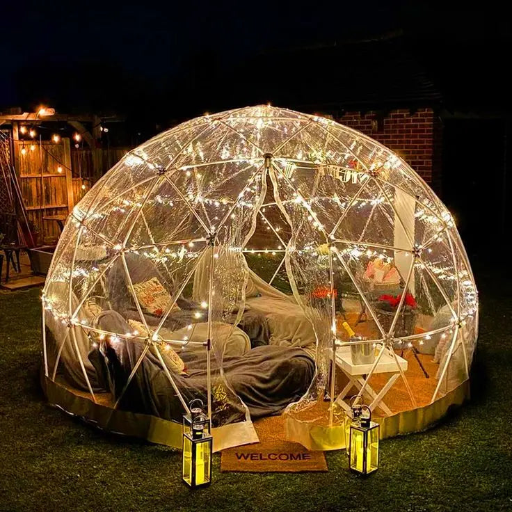 3m/3.6m Glamping Garden Dome Igloo Upgraded Greenhouse Dome Tents Clear Transparent Dome Tent With TPU Cover And Polyester Mesh