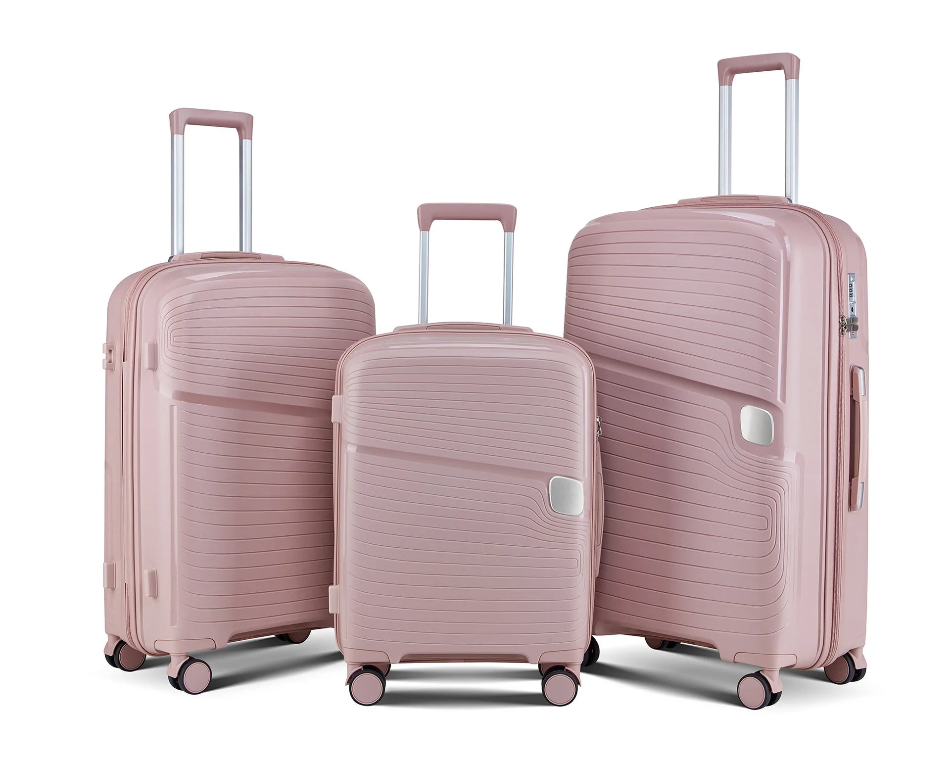 3 Set Large Capacity Students Trolley Case Zipper Thickening Rolling Luggage Case Combination Lock Luggage Travel Bag