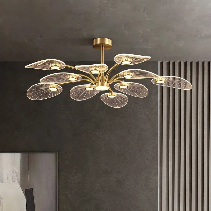 2025 Luxury Modern Chandelier for Living Room Bedroom Dining Hotel Apartment Golden Art Peacock Ceiling Light LED Tree Leaves