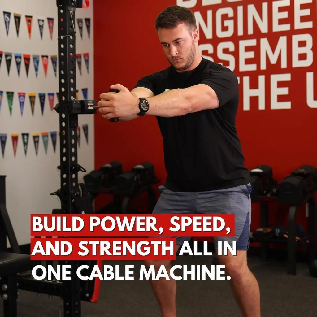 W_Home Gym Cable Machine | Portable Workout System for Strength Training | Comes with Mount for a Squat Rack or Pole | Full-Body