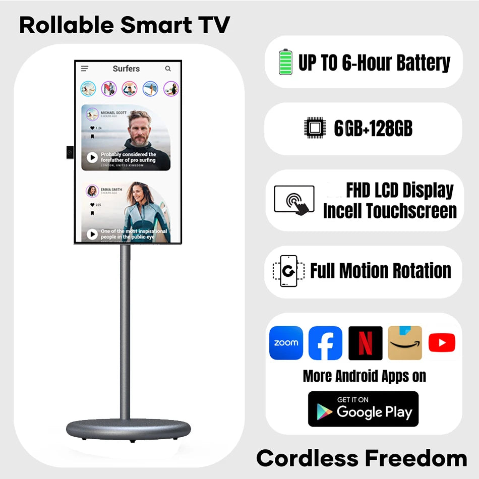 Trend 2024 128Gb Movable Smart Televisions 27 Inch Android Tv Full Hd Interactive Smart TV Portable Tv For Home Use